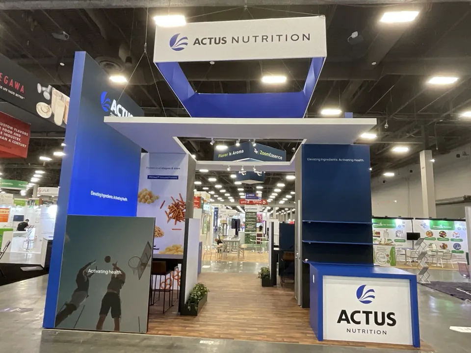 Actus Nutrition exhibit seen down the aisle