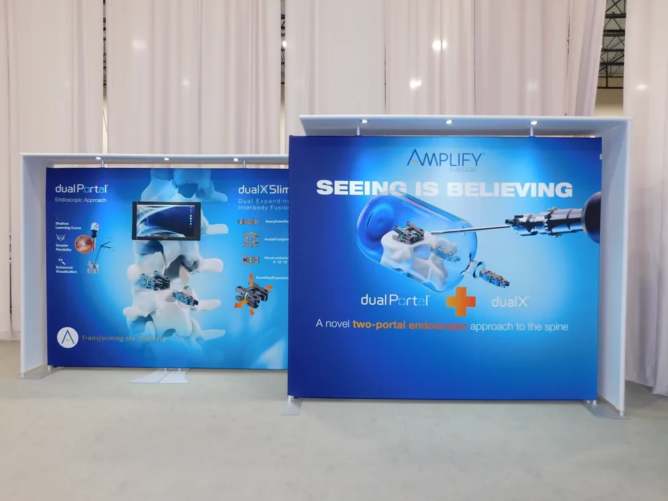 Amplify Surgical exhibit with backlit graphic walls