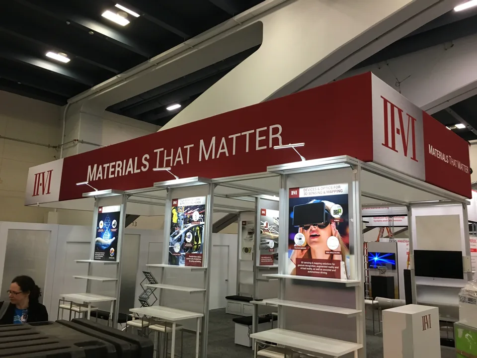 II-VI exhibit corner with Materials That Matter headline