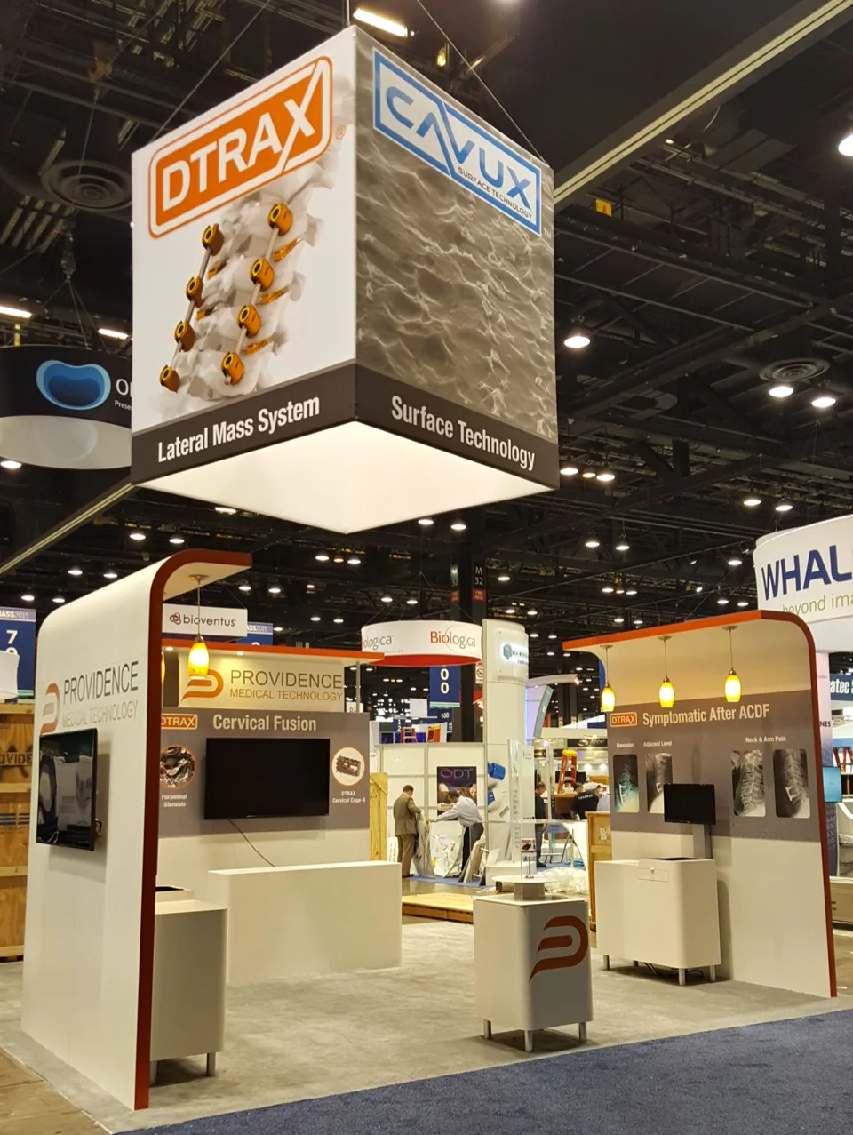 Providence Medical Technology exhibit with DTRAX and CAVUX towers