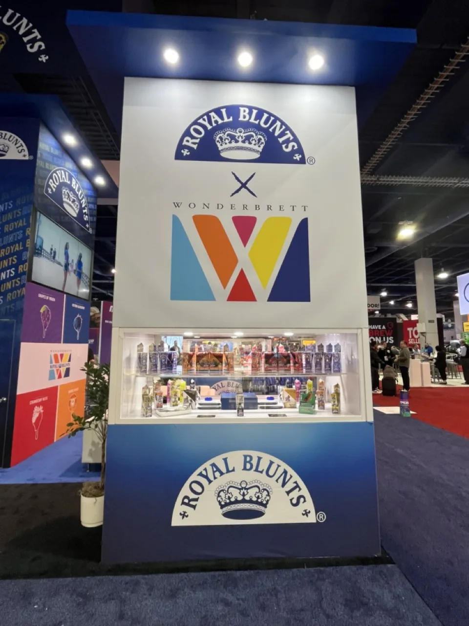 Royal Blunts and Wonderbrett tower with product display