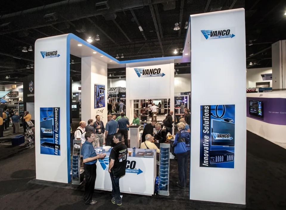 Vanco exhibit busy with visitors at a trade show